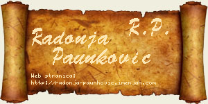 Radonja Paunković vizit kartica